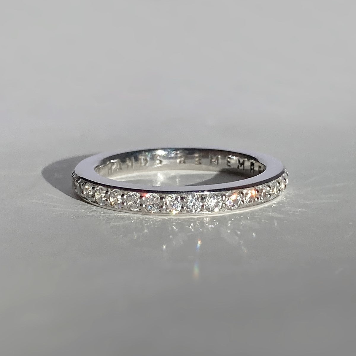 RING "MEMORIES" WITH A FULL CIRCLE OF MOISSANITE | SILVER
