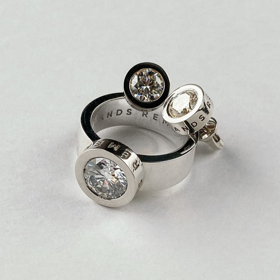 SET "STONE BALL" WITH MOISSANITE | SILVER