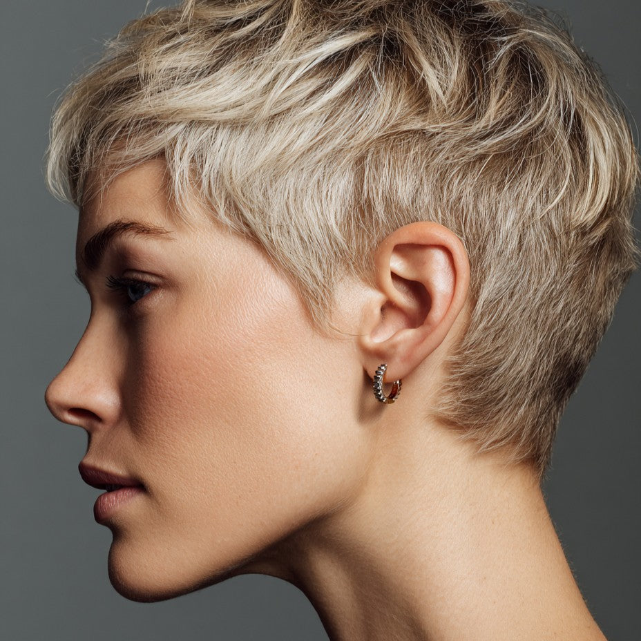 HOOP EARRING "GEARS OF TIME" MINI | SILVER