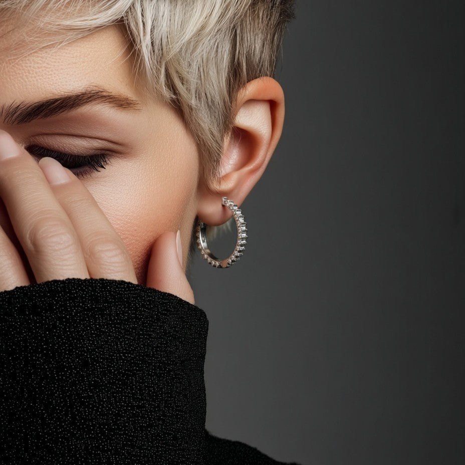 HOOP EARRING "GEARS OF TIME" | SILVER