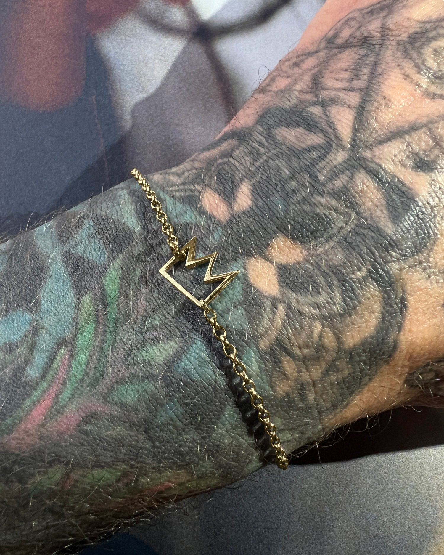 CHAIN BRACELET "CROWN" / SOLID GOLD