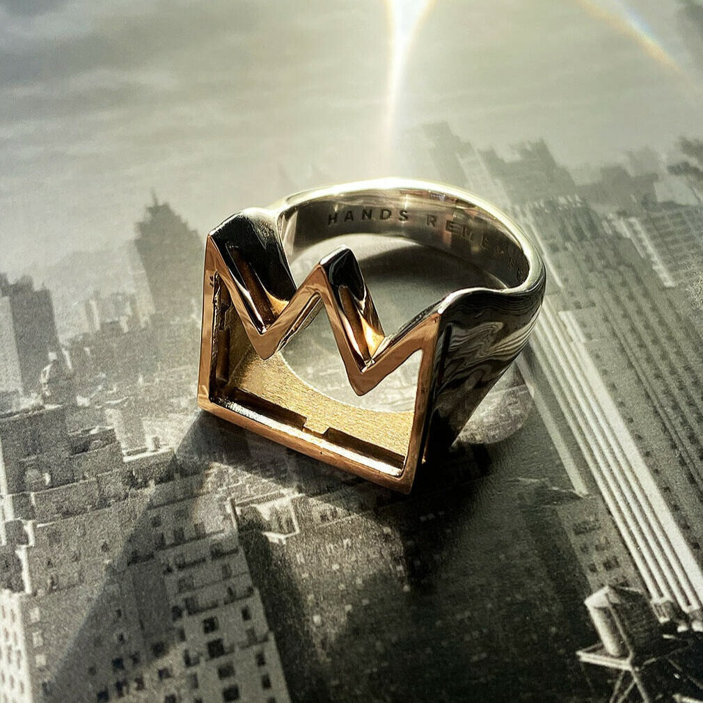 RING "CROWN" / SILVER & SOLID GOLD