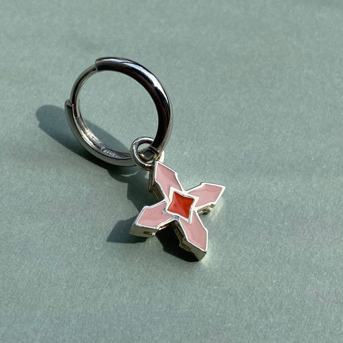 EARRING STAR “STAINED GLASS” / SILVER & COLORED ENAMEL