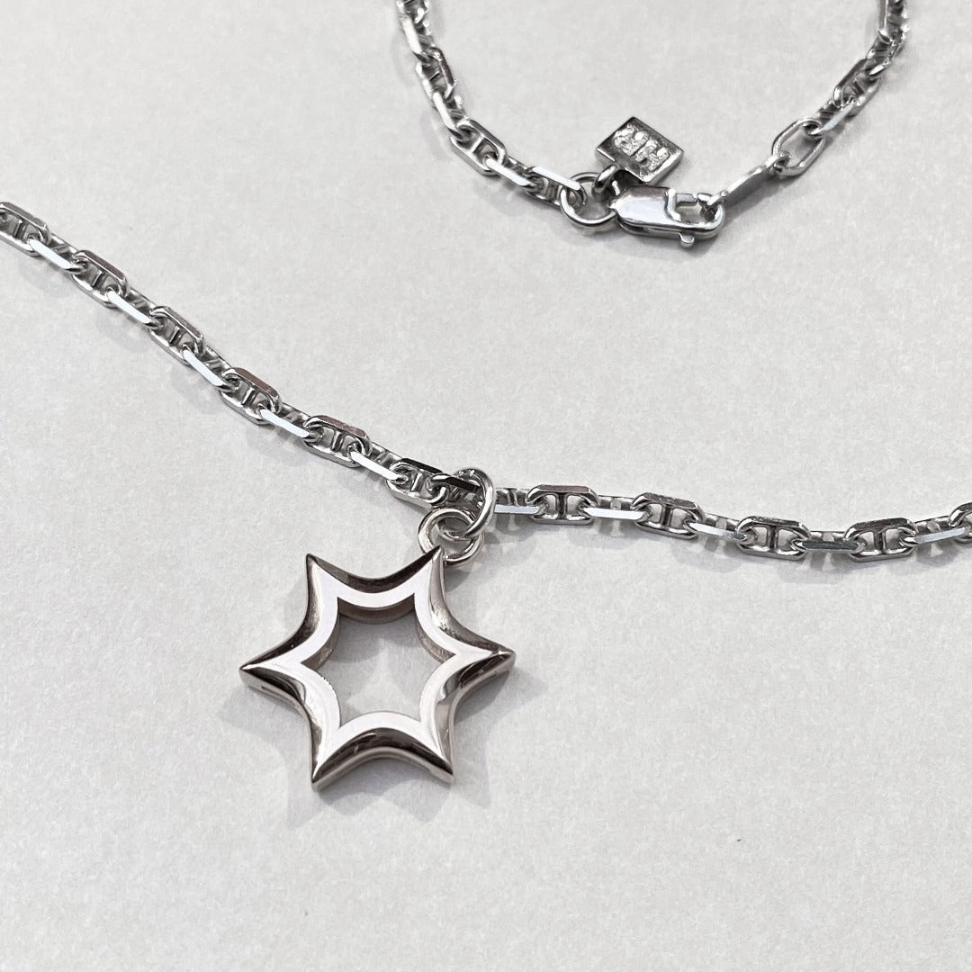 PENDANT "STAR OF DAVID" ON A CHAIN / SILVER
