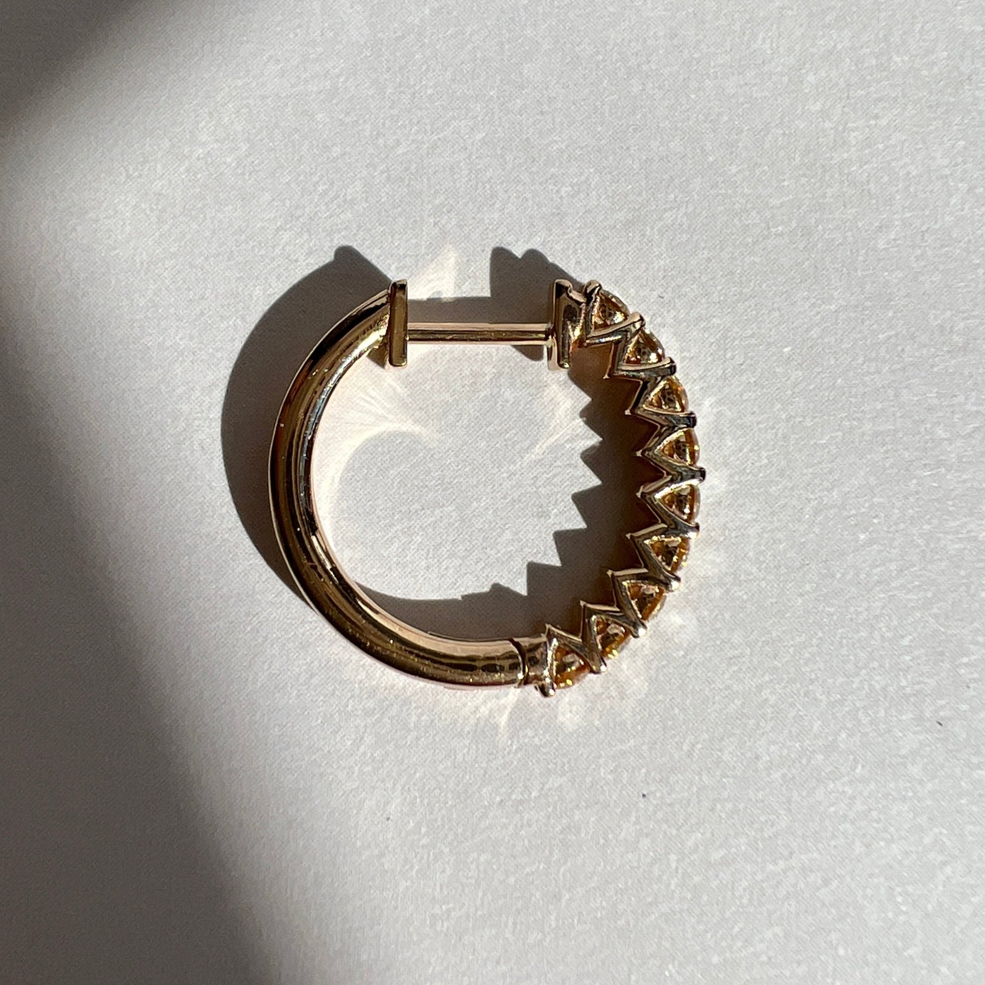 HOOP EARRING "ARCHES" WITH ROYAL YELLOW DIAMONDS / SOLID GOLD