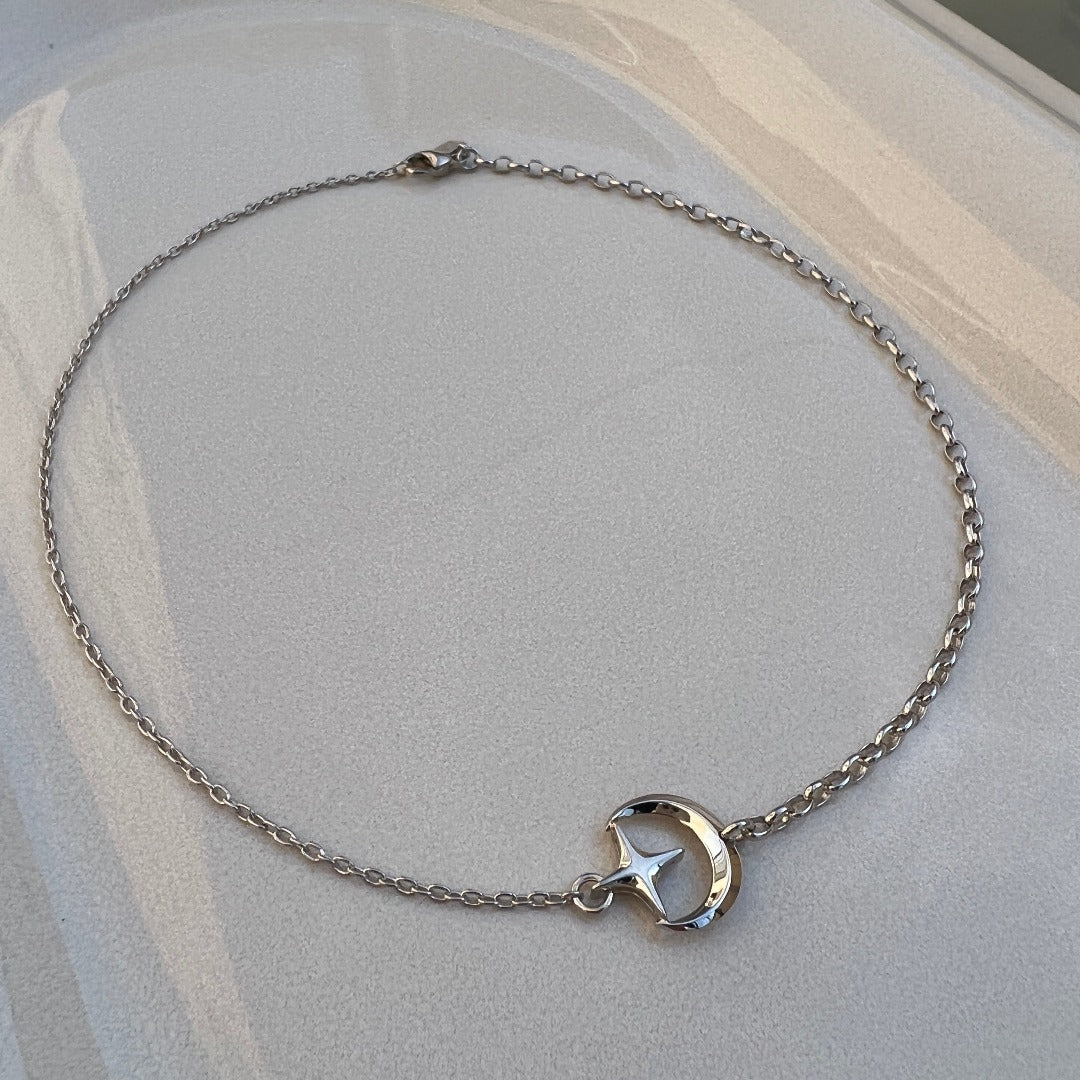 NECKLACE "CRESCENT & STAR" / SILVER