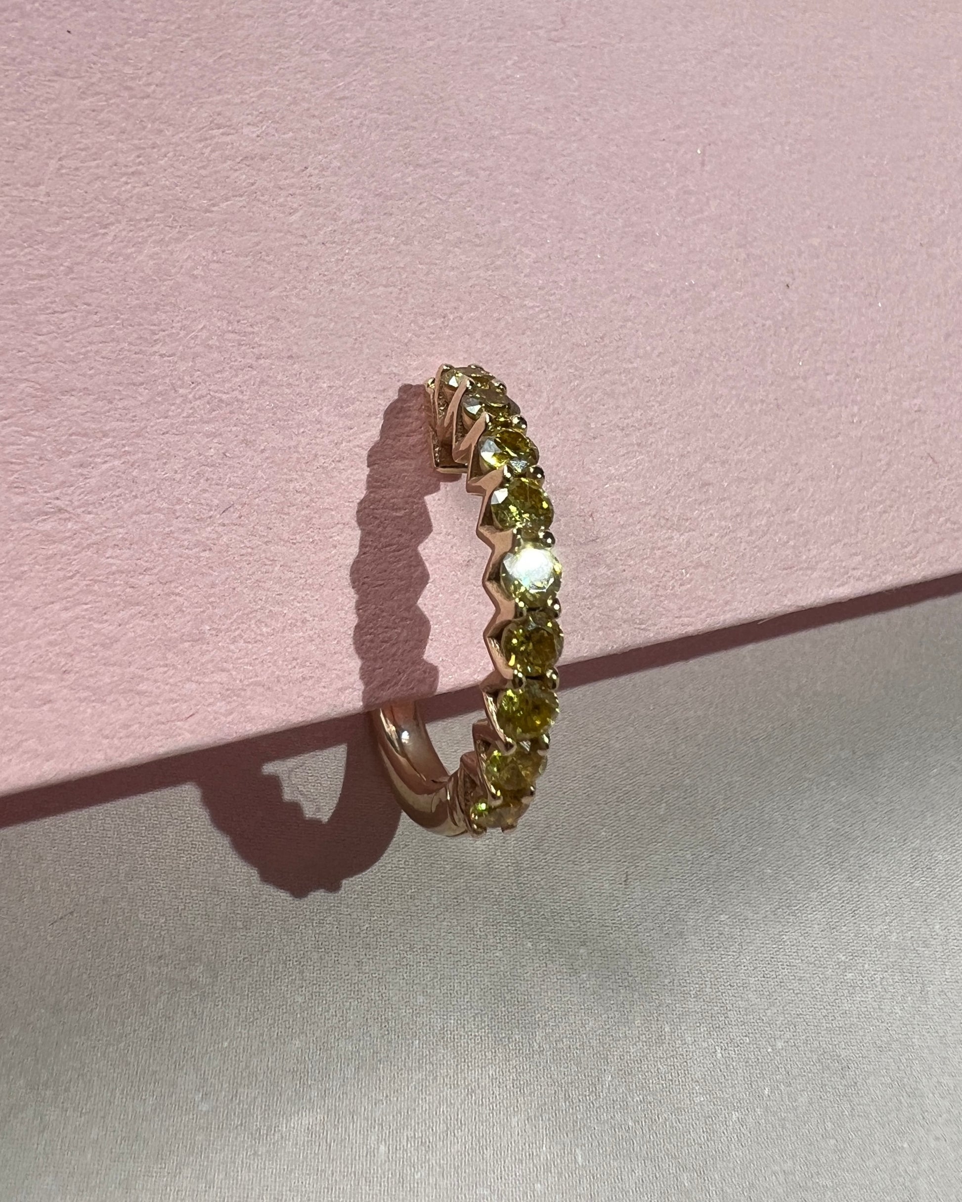 HOOP EARRING "ARCHES" WITH ROYAL YELLOW DIAMONDS / SOLID GOLD