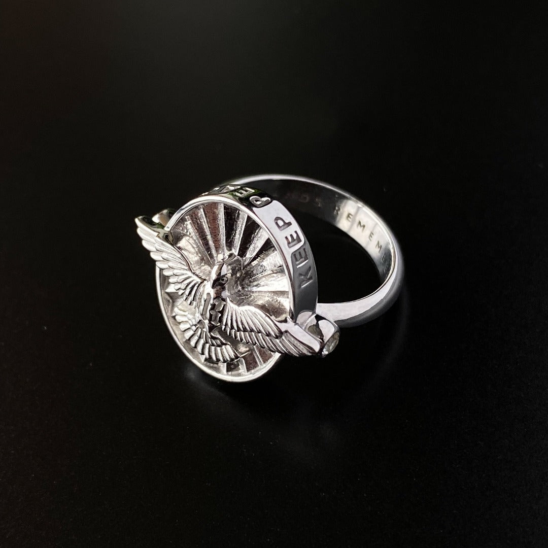 RING "DOVE" WITH MOISSANITE / SILVER