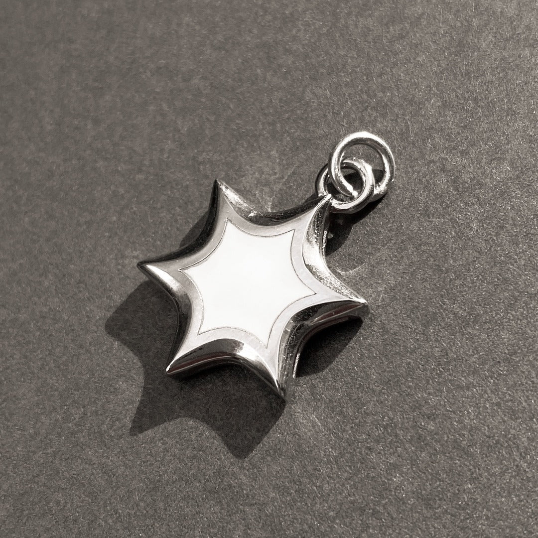 PENDANT "STAR OF DAVID" WITH COLORED ENAMEL / SILVER